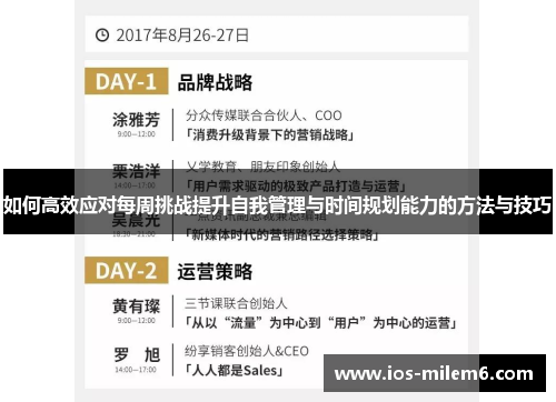如何高效应对每周挑战提升自我管理与时间规划能力的方法与技巧